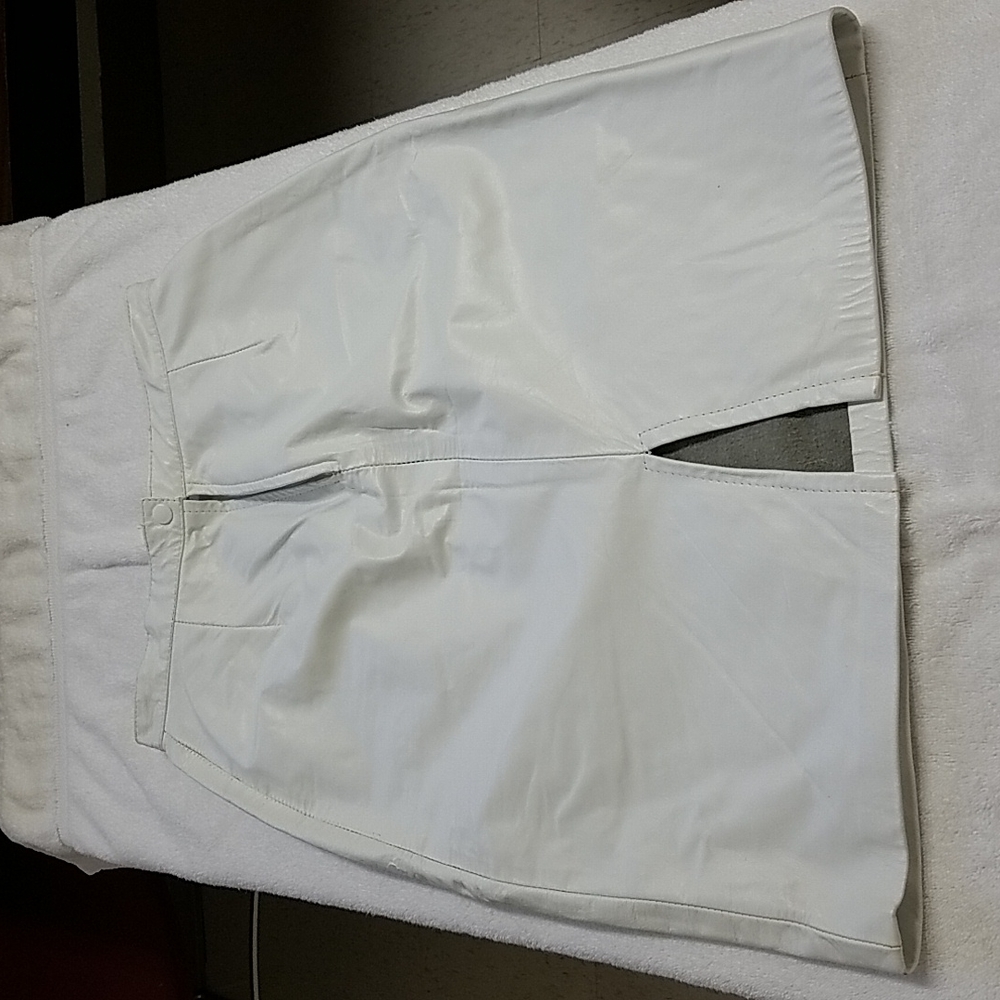 Vintage  White Leather Skirt